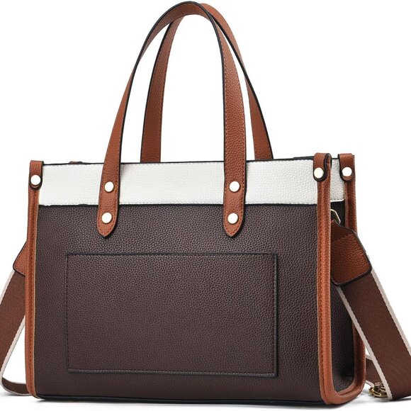 Women Tote Bag PU Leather Large Capacity Shoulder Purse Crossbody - Picture 1 of 6